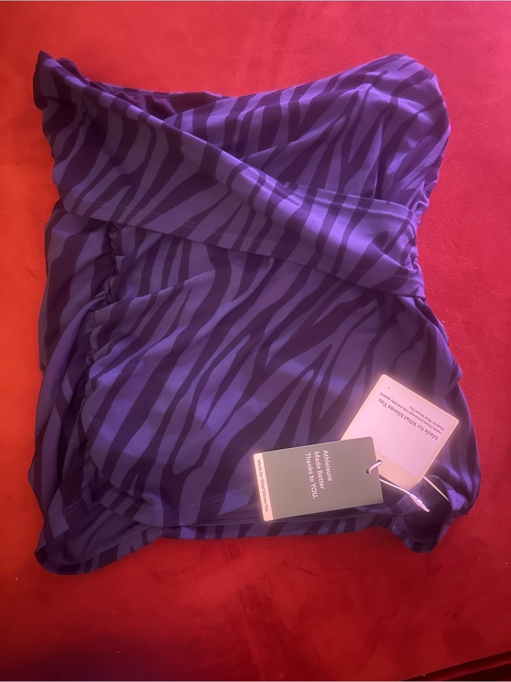 HALARA Purple Zebra Print Swim Top